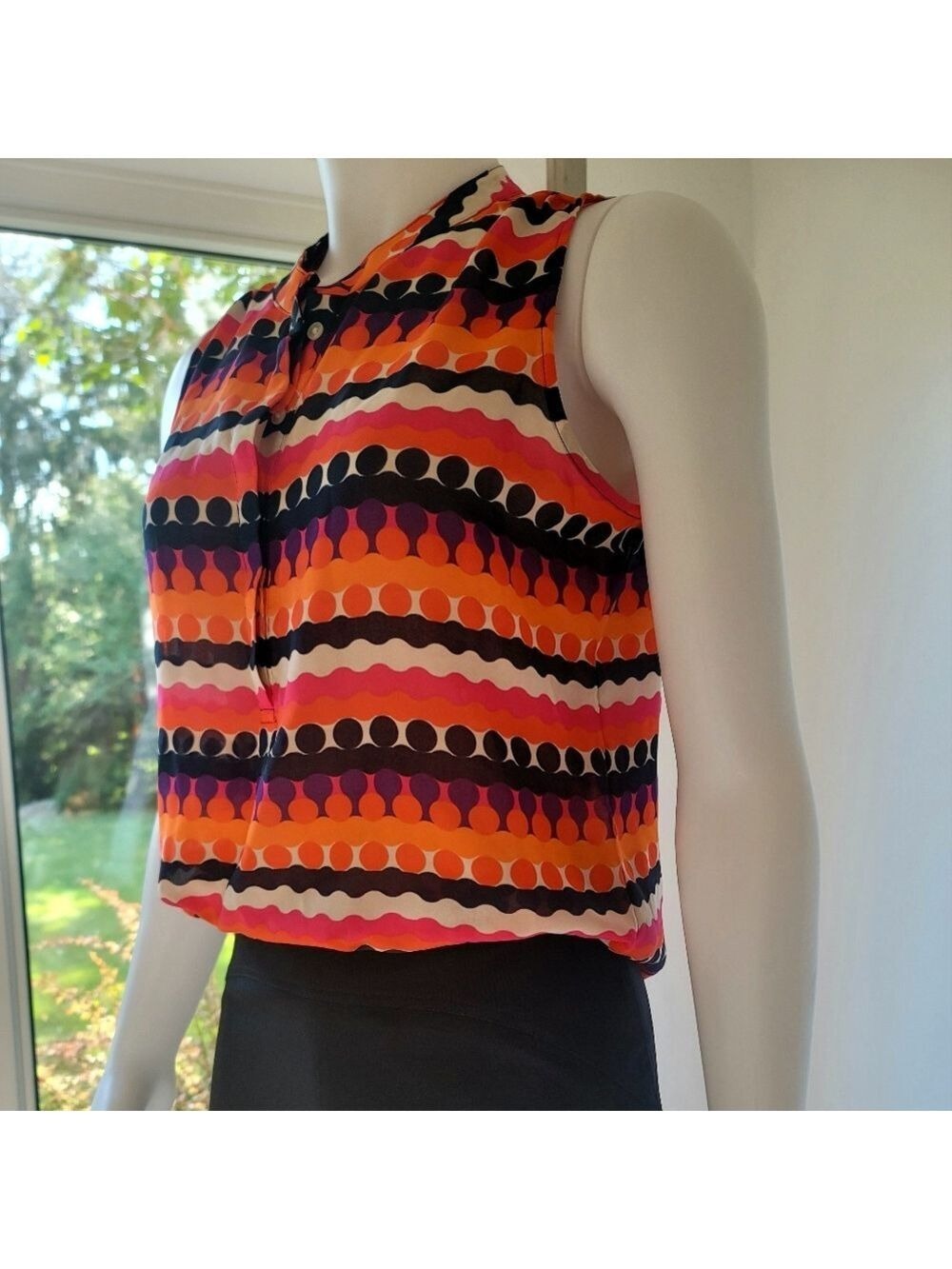Banana Republic Petite Women's Abstract Sleeveless Top Size M